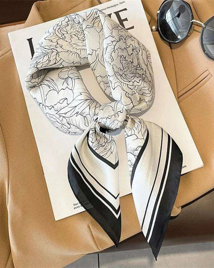 Exquisite Silk Square Scarf - A Touch of Timeless Sophistication for Women