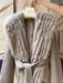 Luxurious Women's Fox Fur-Trimmed Wool and Cashmere Hooded Coat