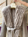 Elegant Women's Hooded Wool and Cashmere Coat with Luxurious Fox Fur