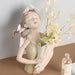 Chic Butterfly Girl Resin Floral Vase - Sophisticated Home Decor Accent