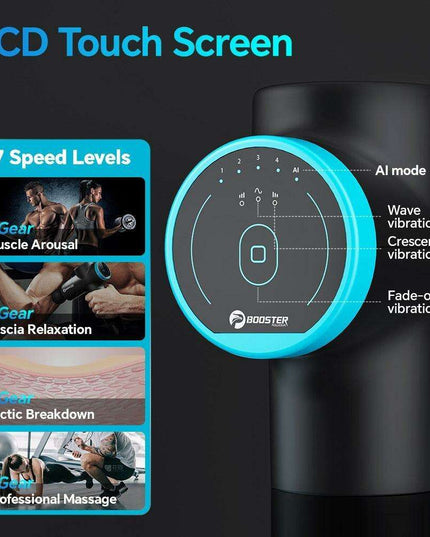 BOOSTER M2-12V LCD Massage Gun Package with Global Shipping and One-Year Warranty