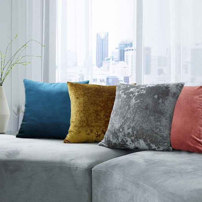 Plush Golden Velvet Pillow Cover Set - Perfect for Home, Vehicle, and Office Elegance