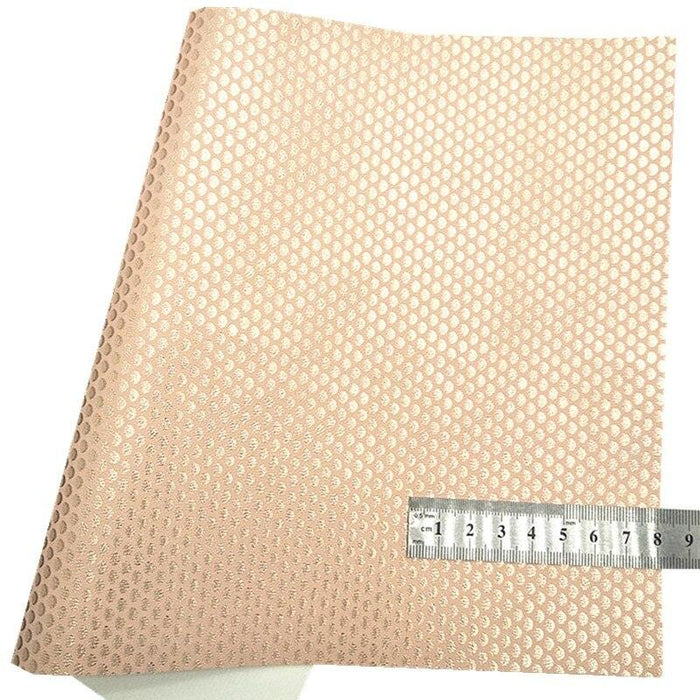 Elegant Beige Peony Print Leather Craft Material with Chunky Glitter - DIY Essential