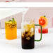 Square Glass Mug Set - 400ml Capacity, Heat-Resistant, Microwave-Safe