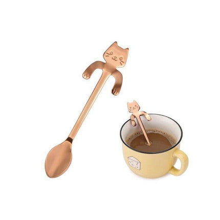 Charming Cartoon Cat Stainless Steel Tea Spoon - A Playful Dining Essential