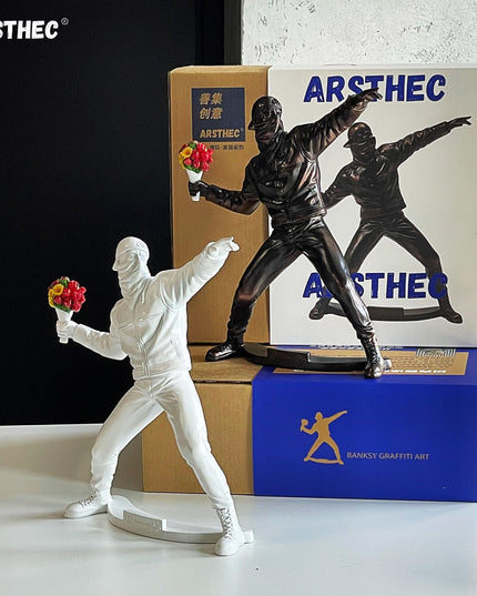 Urban Expressionist Banksy-Style Large Resin Sculpture - Modern Home Accent & Thoughtful Gift Idea