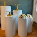 3/5-Piece Set of White and Gold Round Cylinder