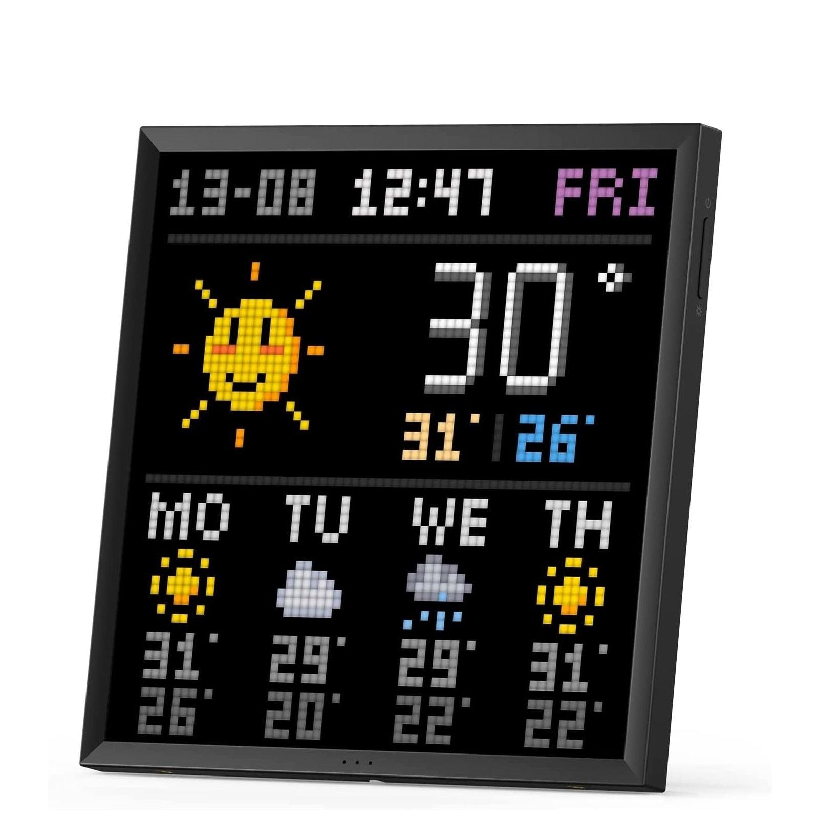 Pixoo 64 Digital Photo Frame - 64*64 Pixel Art LED Picture Electronic Display Board-Home Décor›Decorative Accents›Desk Décor›Clocks›Alarm Clocks-Très Elite-Black-China-Très Elite