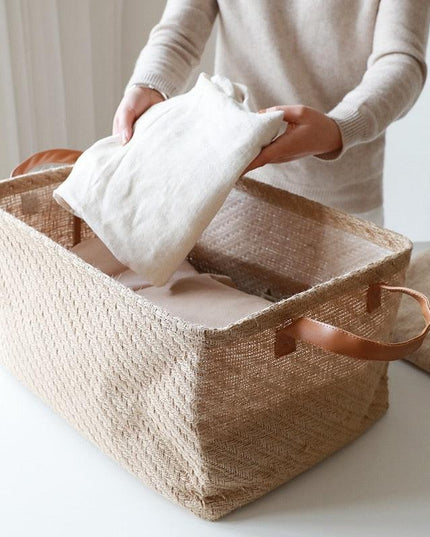 Chic Handmade Jute Organizer Basket - Essential Storage Solution