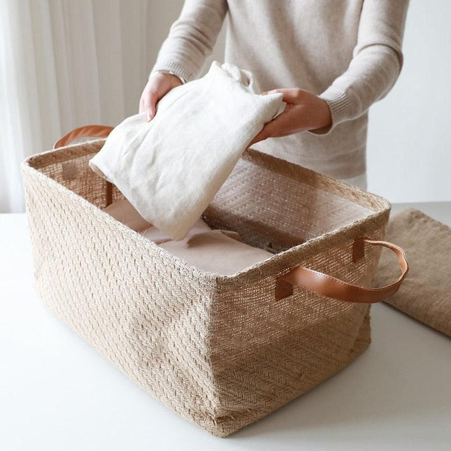 Chic Handmade Jute Organizer Basket - Essential Storage Solution