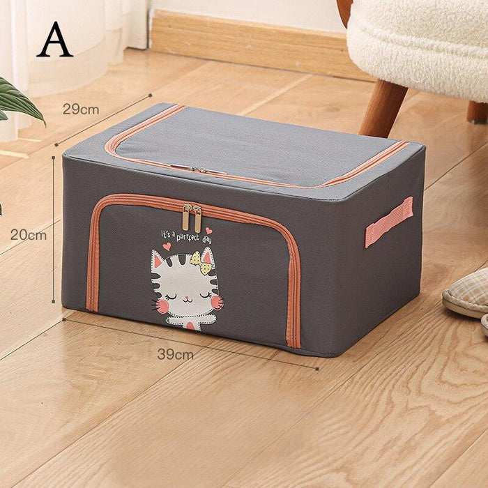 22L Large Waterproof Fabric Clothes Storage Container - Durable Oxford Material
