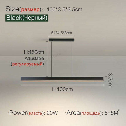 Contemporary LED Hanging Light Fixture for Dining, Kitchen, and Office Spaces