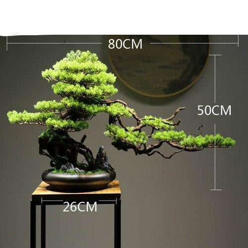 Chinese Style Red Maple Bonsai with Lifelike Leaves