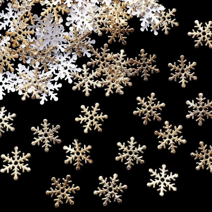 300/600pcs 2cm Christmas Snowflakes Confetti Xmas Tree Ornaments Christmas Decorations for Home Winter Party Cake Decor Supplies-0-Très Elite-gold-300pcs-Très Elite