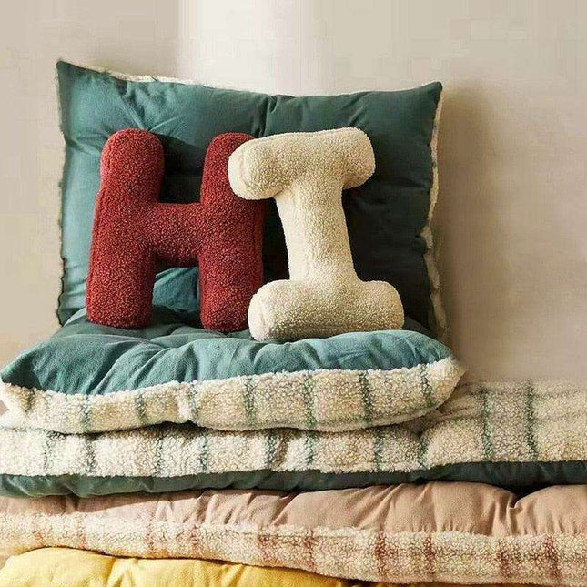 Delightful English Letters Plush Pillow - Cozy Home Accent