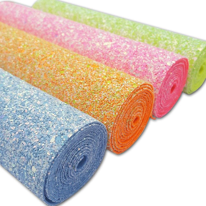 Chunky Glitter Synthetic Leather Fabric Roll: Vibrant DIY Crafting Material