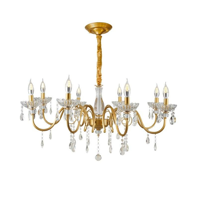 Luxurious American Crystal Golden Chandelier - Modern Lighting for Your Home or Business