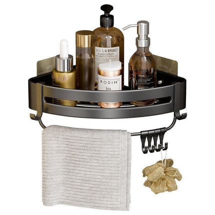 Stylish No-Drill Aluminum Corner Shelf for Easy Installation