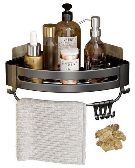 Stylish No-Drill Aluminum Corner Shelf for Easy Installation