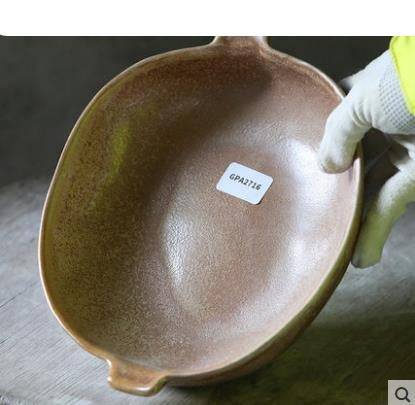 Serenity Zen Garden Artisan Pottery Platter - Handcrafted Wood-Fired Dinnerware