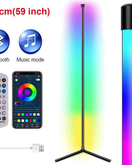 Modern Smart RGB LED Floor Lamp with Music Sync and App Control for Stylish Living Spaces