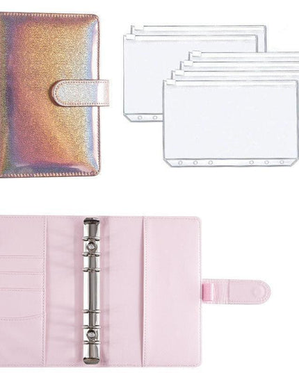 Elegant A6 Budget Planner Organizer with Customizable Loose-Leaf Pages and Secure Zippered Pockets - Stylish Financial Management Tool for Effortless Budgeting