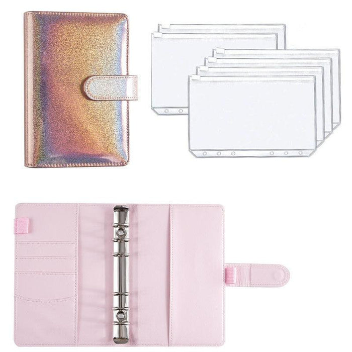 Stylish A6 Vegan Leather Planner with Interchangeable Sheets and Zippered Pockets for Effortless Organization