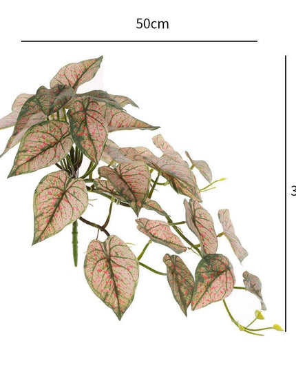 Realistic Green Turtle Leaf Faux Plant for Home and Garden Decoration