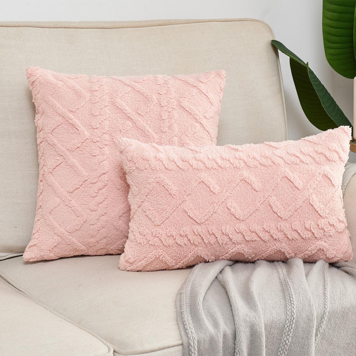 Pillowcase Decorative Home Pillows White Pink Retro Fluffy Soft Throw Pillowcover For Sofa Couch Cushion Cover 45x45 Pillow Hugs-0-Très Elite-Pink-30x50cm-Très Elite