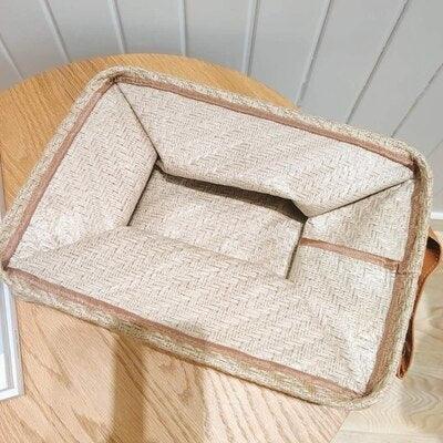 Chic Handmade Jute Organizer Basket - Essential Storage Solution