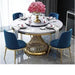 Elegant Marble Dining Table Set with Stainless Steel Legs - Luxe Dining Collection for Modern Interiors