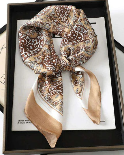Elegant Leopard Print Silk Scarf - Premium Women's Fashion Accessory