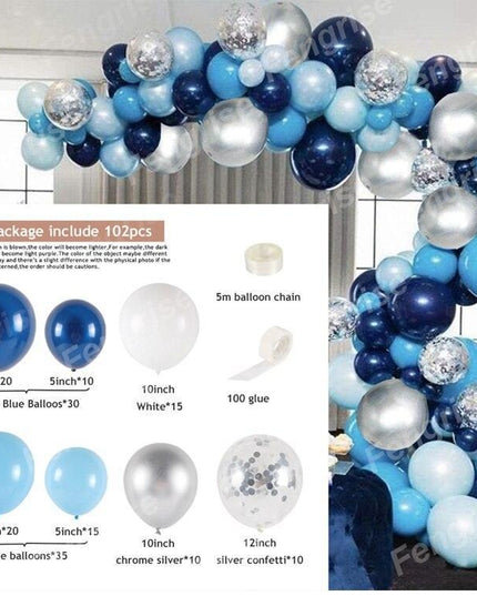 Elegant Blue Macaron Balloon Arch Kit - Transform Your Celebrations with Luxurious Style