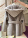 Elegant Women's Hooded Wool and Cashmere Coat with Luxurious Fox Fur