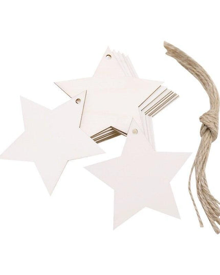 Wooden Snowflake Chip Ornaments - Cheerful Set of 10 for Holiday Celebrations