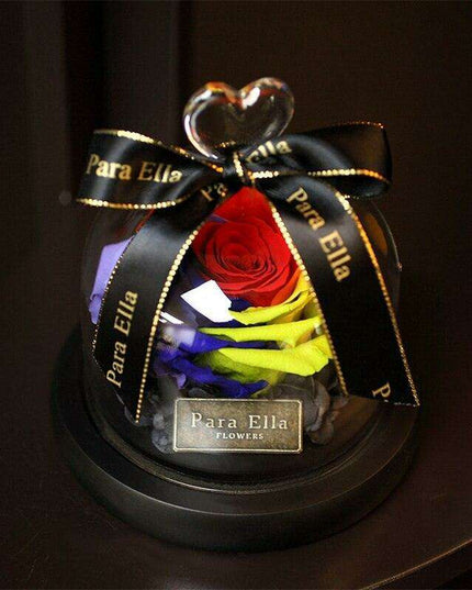 Timeless Floral Display - Preserved Rose Under Glass for Lasting Elegance