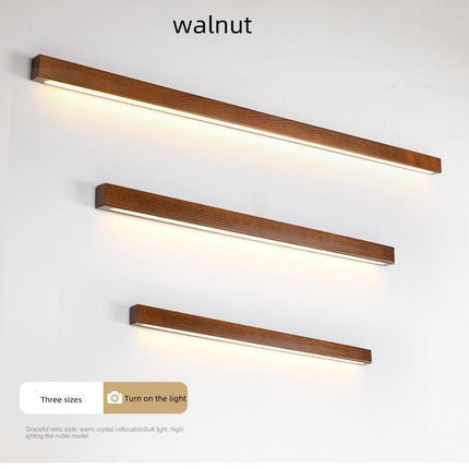 Elegant Walnut Wood LED Wall Sconce with Dual-Tone Ambiance