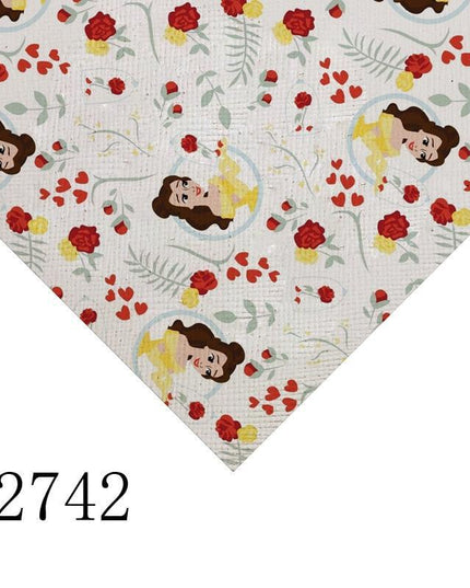 Enchanting Beauty and the Beast Themed Faux Leather Crafting Sheet - High-Quality Material for Imaginative Projects