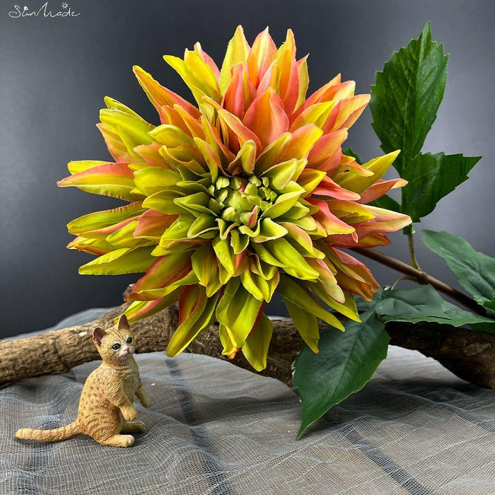 Luxe Realistic Dahlia Silk Flower Arrangement: Timeless Elegance for Any Space