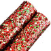 Festive Chunky Glitter Fabric Roll - Red Green Gold - 30x134cm