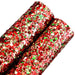Festive Red Green Gold Chunky Glitter Fabric Roll - 30x134cm