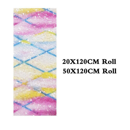 Glittering Rhombic Faux Leather Craft Roll - Ideal for Stylish Hair Accessories and Festive Creations