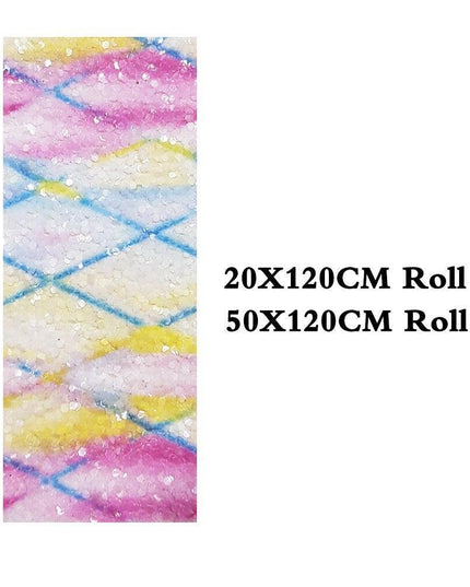Glittering Rhombic Faux Leather Craft Roll - Ideal for Stylish Hair Accessories and Festive Creations