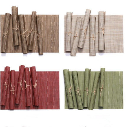Bamboo Woven Heat-Resistant Dining Placemat Set - 4 Pieces