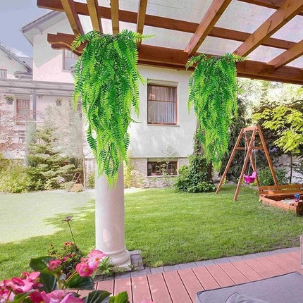 Lifelike Persian Fern Faux Hanging Plant Duo - Chic Greenery for Home and Event Decor