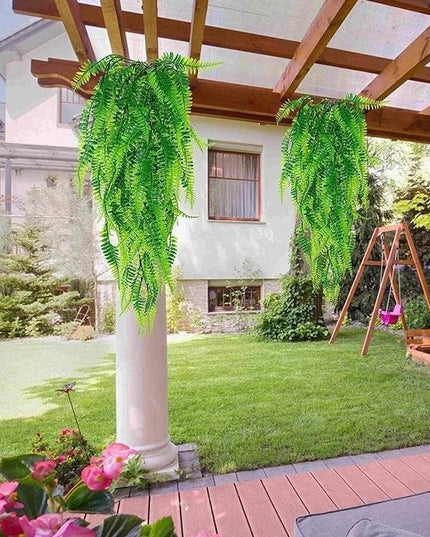 Lifelike Persian Fern Faux Hanging Plant Duo - Chic Greenery for Home and Event Decor
