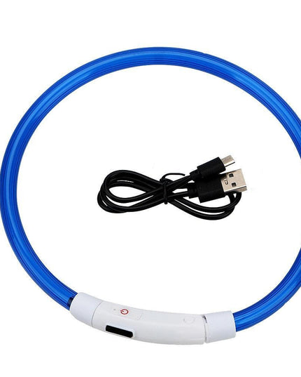 Illuminated USB Rechargeable Dog Collar for Optimal Night Safety and Visibility