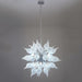 32" Nordic Glass LED Chrome White Ball Chandelier with Customizable Chain