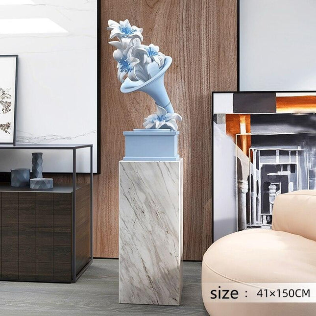 Elegant Handcrafted Phonograph Marble Sculpture for Luxurious Home Ambiance