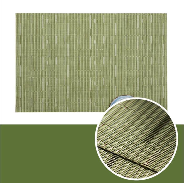 Hand-Woven Bamboo Pattern Table Mat Set - 4 Pieces, 30x45 cm PVC Insulation Pads